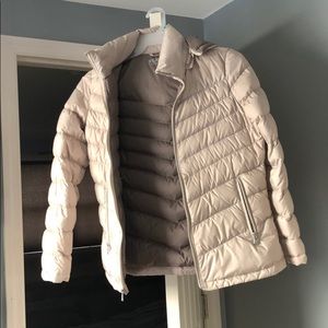 Tan puffer winter coat